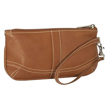 Piel Leather Piel Leather 2768 Large Ladies Wristlet - Saddle 2768